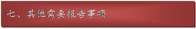 文本框: 七、其他需要报告事项
